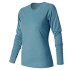 New Balance 63134 Women's Heathered Long Sleeve Tee - Blue (wt63134cch)