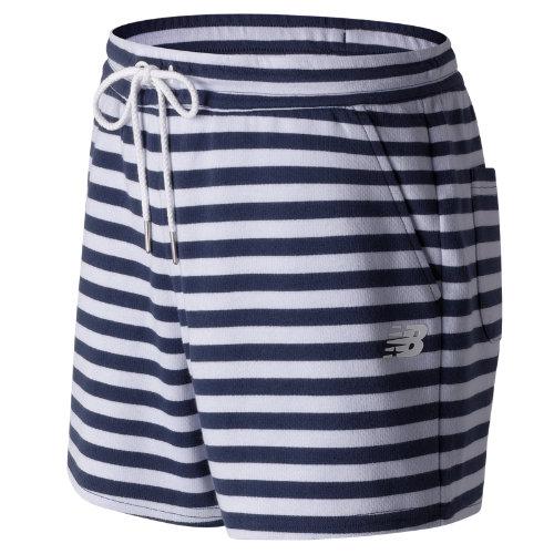 New Balance 71566 Women's Classic Fleece Short - White/navy (ws71566wm)