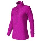 New Balance 71102 Women's In Transit Half Zip - Pink (wt71102prh)