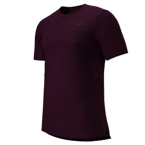 New Balance 53031 Men's Shift Short Sleeve Top - Burgandy Heather (mt53031byh)