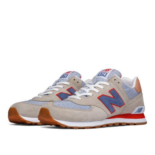 New Balance 574 Premium Cruisin Men's 574 Shoes - Sand, Crater, Red (ml574pic)