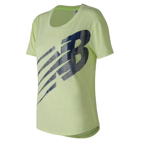 New Balance 73124 Women's Graphic Heather Tech Tee - Green (wt73124bma)