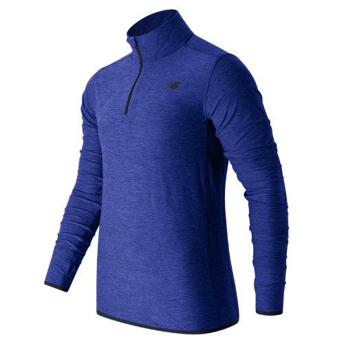 New Balance 53030 Men's N Transit Quarter Zip - Blue/black (mt53030mbh)