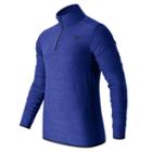 New Balance 53030 Men's N Transit Quarter Zip - Blue/black (mt53030mbh)