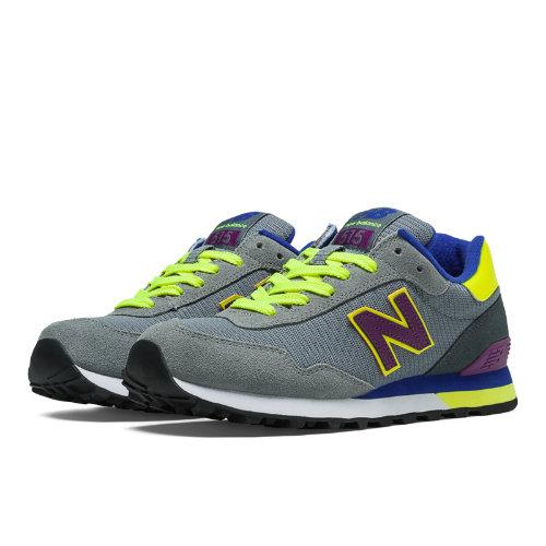New Balance 515 Women's Running Classics Shoes - Grey, Lime Green, Dazzling Blue (wl515gp)