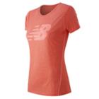 New Balance 53184 Women's Heathered Ss Tee Graphic - Dragonfly Heather (wt53184dfh)