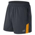 New Balance 53071 Men's Accelerate 5 Inch Short - Thunder, Gold Rush (ms53071tgu)