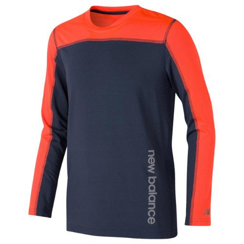 New Balance 12517 Kids' Long Sleeve Performance Tee - Grey/orange (bt12517tao)