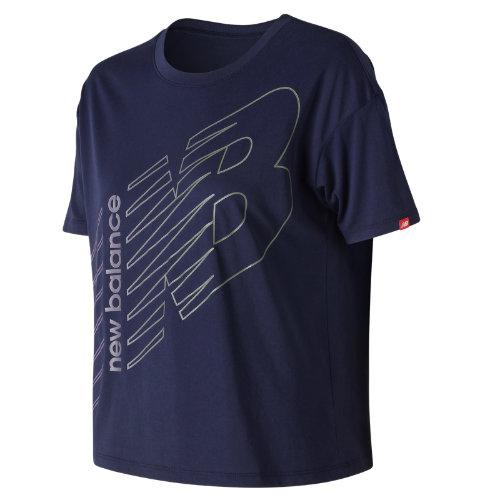 New Balance 91577 Women's Essentials 90s Boxy Tee - Navy (wt91577pgm)