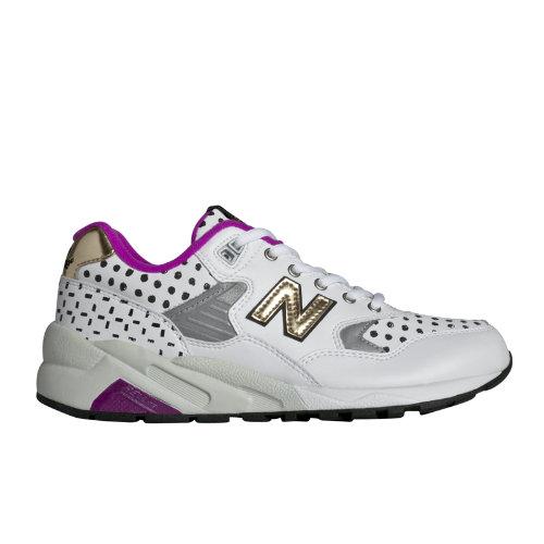 New Balance 580 Polka Dot Women's Shoes - White, Purple Cactus Flower (wrt580ma)