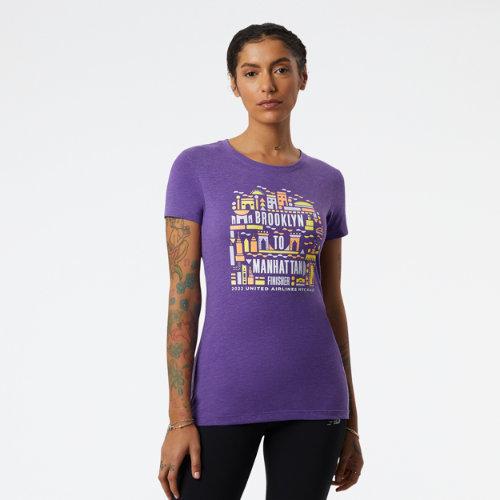 New Balance Women's United Airlines Nyc Half Finisher Map Short Sleeve
