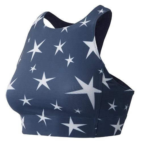 New Balance 71166 Women's J.crew High Neck Printed Crop - Navy/white (wt71166fsp)