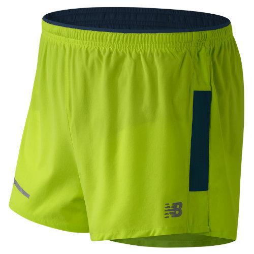 New Balance 61231 Men's Impact 3 Inch Split Short - Yellow/navy (ms61231ffy)