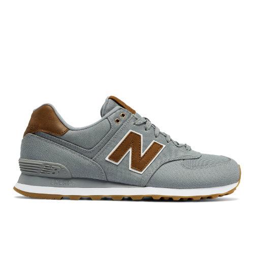New Balance 574 15 Ounce Canvas Men's 574 Shoes - Grey/brown (ml574txc)