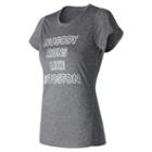 New Balance 53184 Women's Heathered Ss Tee Graphic - White (wt53184whp)
