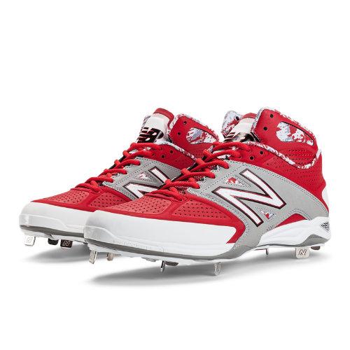 New Balance Mid-cut 4040v2 Metal Cleat Men's Mid-cut Cleats Shoes - Red, Grey, White (m4040gr2)