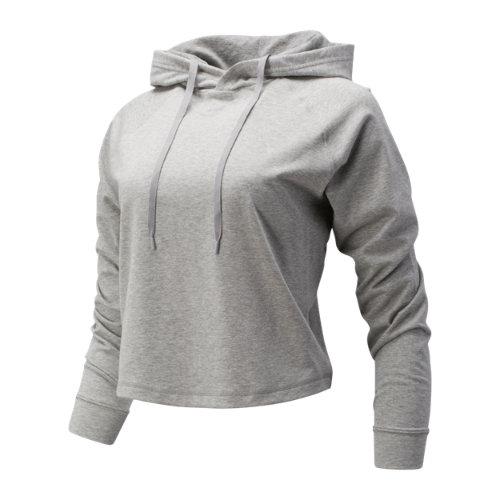 New Balance 93170 Women's Relentless Crop Hoodie - Grey (wt93170ag)