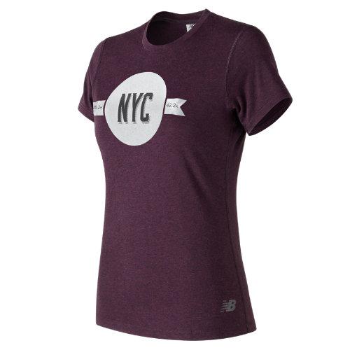 New Balance 73123 Women's Nyc Marathon Heather Tech Tee - Purple (wt73123vboe)