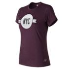 New Balance 73123 Women's Nyc Marathon Heather Tech Tee - Purple (wt73123vboe)