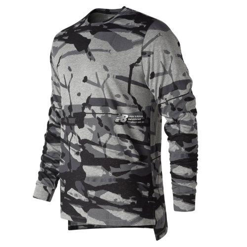 New Balance 91049 Men's Printed R.w.t. Long Sleeve Heathertech Tee - (mt91049)