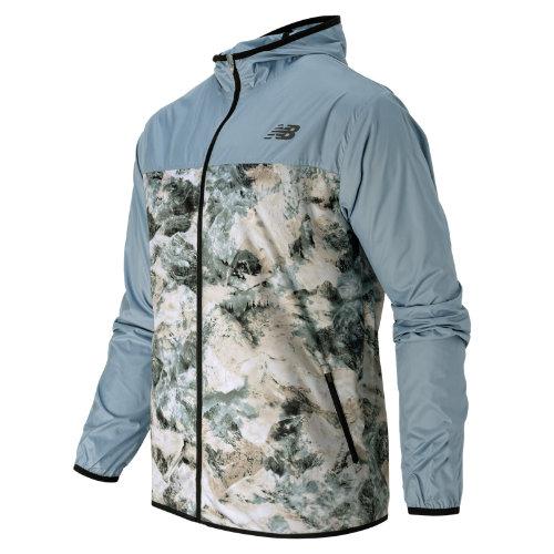 New Balance 53042 Men's Windcheater Jacket - Cyclone, White, Black (mj53042clp)