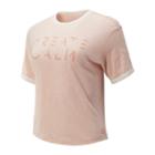 New Balance 93480 Women's Evolve Cropped Tee - Pink (wt93480woh)