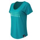 New Balance 53505 Women's Essentials Plus Ss Graphic Tee - Sea Glass, Artic Blue (wt53505sab)