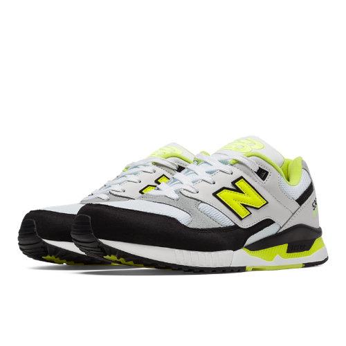New Balance 530 90s Running Remix Men's Running Classics Shoes - White, Black, Yellow (m530aab)