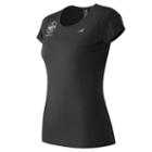 New Balance 53141 Women's Brooklyn Half Training Ss Tee - Black/white (wt53141vbkw)
