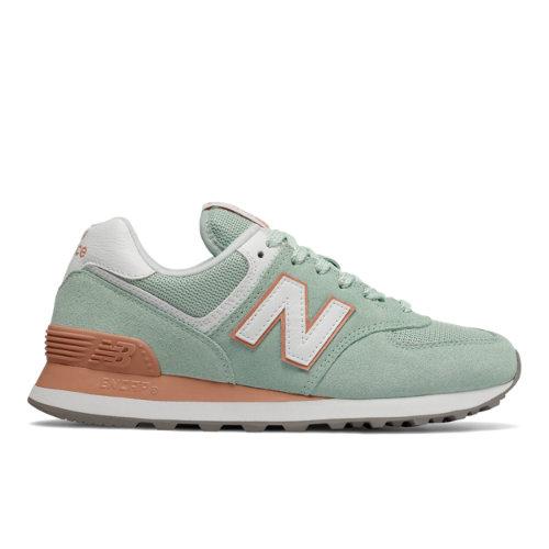 New Balance 574 Essentials Women's 574 Shoes - Green/orange (wl574ese)