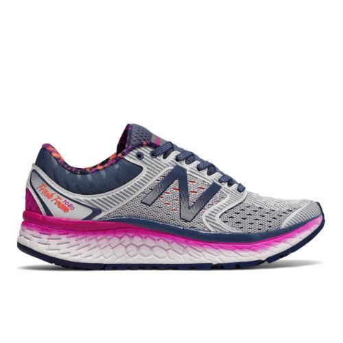 New Balance Fresh Foam 1080v7 Women's Soft And Cushioned Shoes - Grey/pink/orange (w1080wo7)