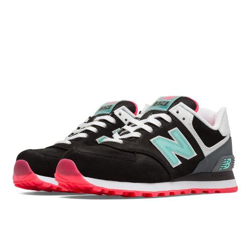 New Balance 574 Glacial Women's 574 Shoes - Black, Grey (wl574slz)