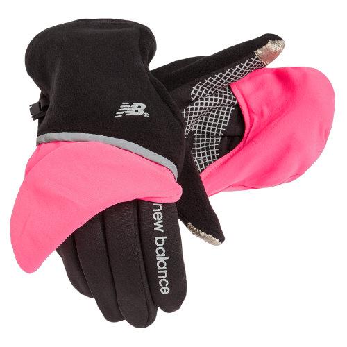 New Balance 042 Women's Competitor Convertible Touch Glove - Black, Hi Viz Pink (nbw042bkp)