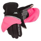 New Balance 042 Women's Competitor Convertible Touch Glove - Black, Hi Viz Pink (nbw042bkp)