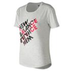 New Balance 73124 Women's Graphic Heather Tech Tee - Off White (wt73124sah)