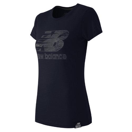New Balance 53504 Women's Essentials Plus Ss Logo Tee - Navy (wt53504nv)