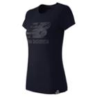 New Balance 53504 Women's Essentials Plus Ss Logo Tee - Navy (wt53504nv)