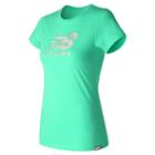 New Balance 71556 Women's Batik Logo Tee - Green (wt71556vdj)