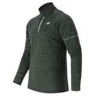 New Balance 53209 Men's Performance Merino Half Zip - Defense Green Heather (mt53209dgh)