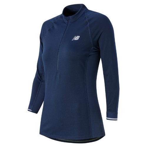 New Balance 53429 Women's Performance 3/4 Sleeve Top - Navy (wt53429avi)
