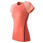 New Balance 61102 Women's Trinamic Short Sleeve Top - Dragonfly Heather (wt61102dfh)