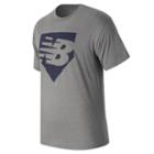 New Balance 702 Men's Home Plate Tee - Grey/navy (tmmt702ag)