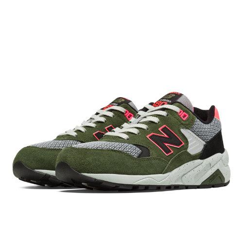 New Balance 580 Composite Women's Running Classics Shoes - Olive, Light Grey, Bright Cherry (wrt580ci)