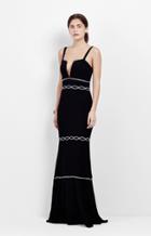 Nicole Miller Plunge Trim Gown