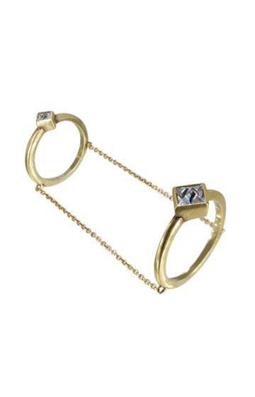 Nicole Miller Pyramid Chained Ring Set