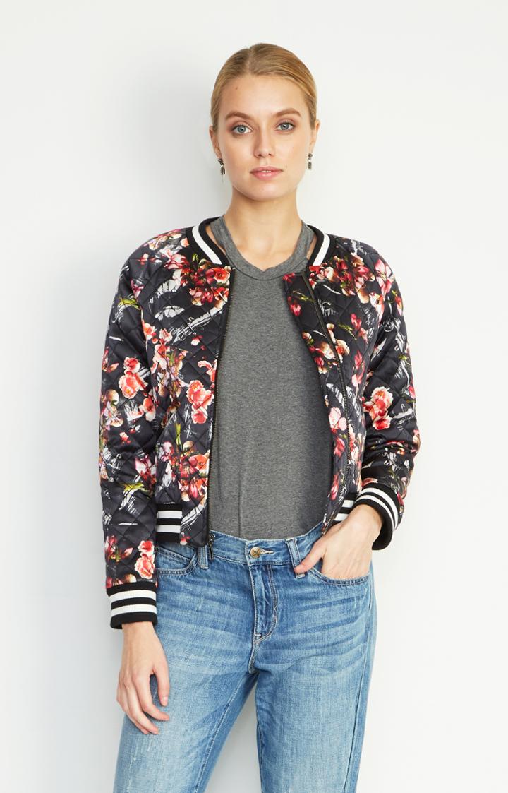 Nicole Miller Flynn Almond Blossom Bomber Jacket