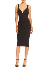 Nicole Miller Structured Jersey Plunge Dress