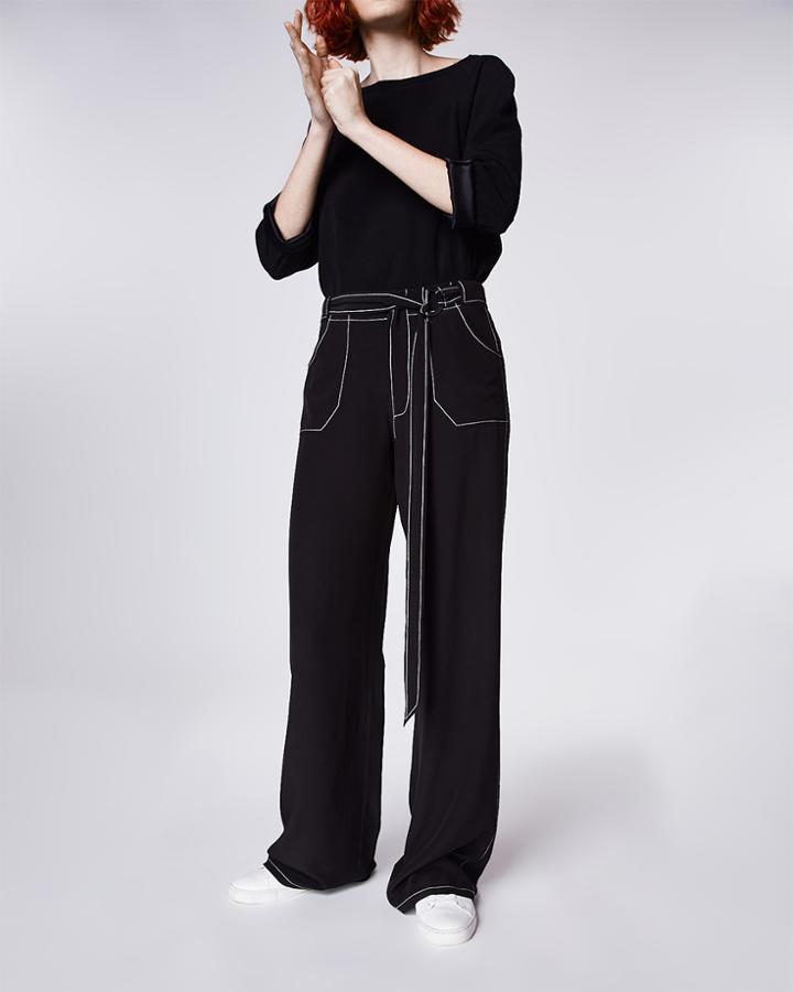 Nicole Miller Silk Top Stitch Pant