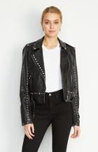 Nicole Miller Sammi Studded Leather Jacket