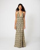 Nicole Miller Gold Paisley Gown